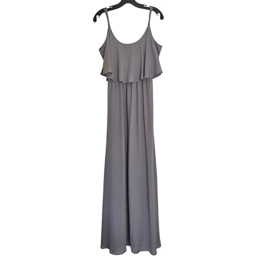 Show Me Your Mumu Caitun Ruffle Maxi Dress Grey‎ Sleeveless Gown Womens Medium